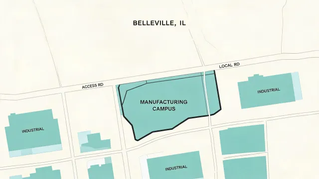 Map illustration of Belleville Illinois headquarters area